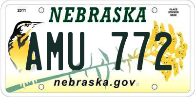 NE license plate AMU772
