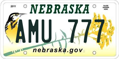 NE license plate AMU777