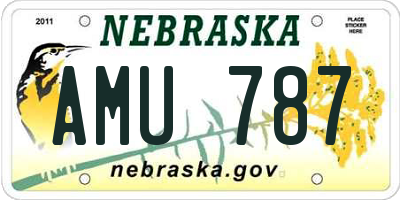 NE license plate AMU787