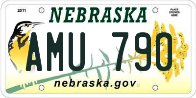 NE license plate AMU790