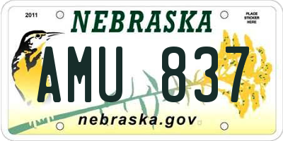 NE license plate AMU837
