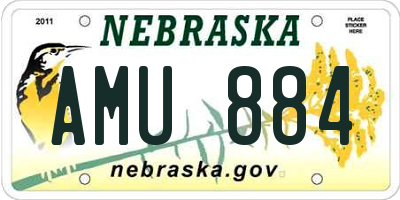 NE license plate AMU884