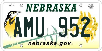 NE license plate AMU952