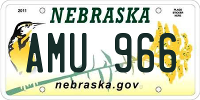 NE license plate AMU966