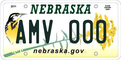 NE license plate AMV000