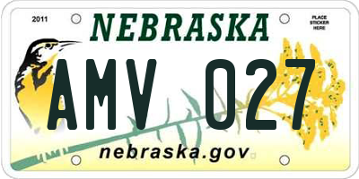 NE license plate AMV027