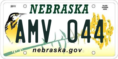 NE license plate AMV044