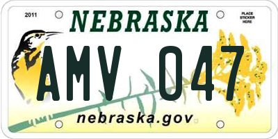 NE license plate AMV047