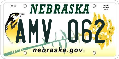 NE license plate AMV062