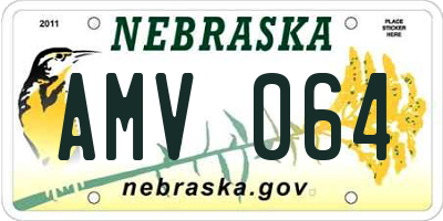 NE license plate AMV064
