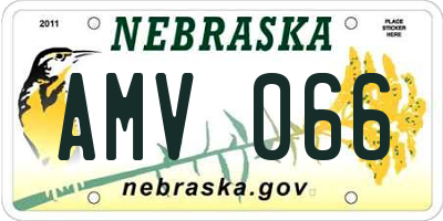 NE license plate AMV066