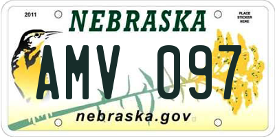 NE license plate AMV097