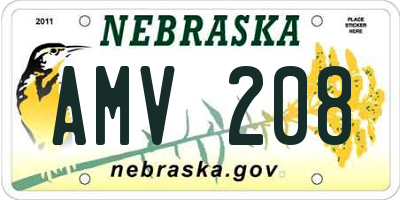 NE license plate AMV208