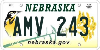 NE license plate AMV243
