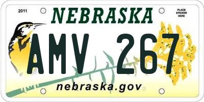 NE license plate AMV267