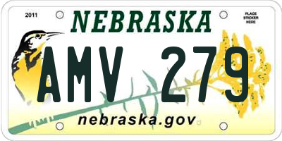 NE license plate AMV279