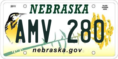 NE license plate AMV280