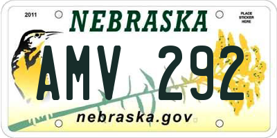 NE license plate AMV292