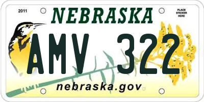 NE license plate AMV322