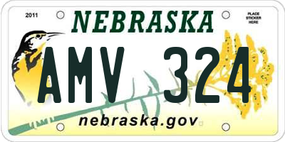 NE license plate AMV324
