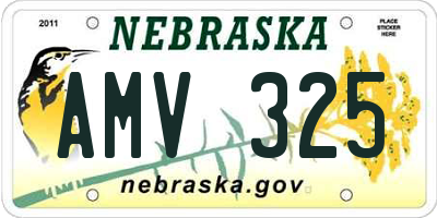NE license plate AMV325