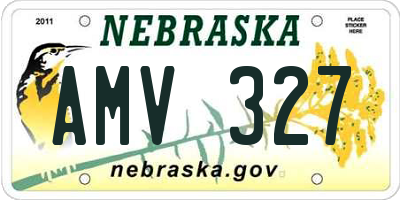 NE license plate AMV327