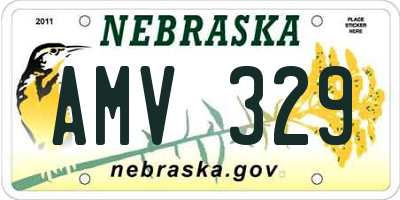 NE license plate AMV329
