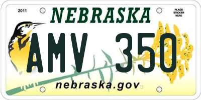 NE license plate AMV350