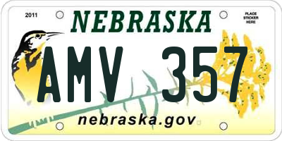 NE license plate AMV357