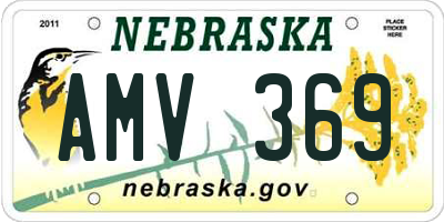 NE license plate AMV369