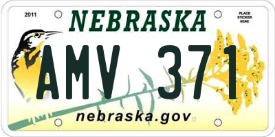 NE license plate AMV371