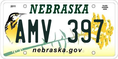 NE license plate AMV397