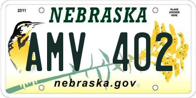 NE license plate AMV402