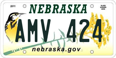 NE license plate AMV424