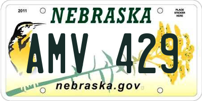 NE license plate AMV429