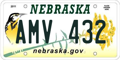 NE license plate AMV432