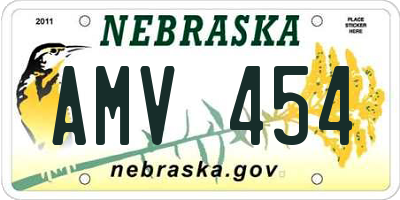 NE license plate AMV454