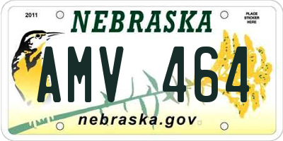 NE license plate AMV464