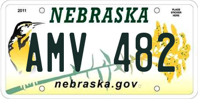 NE license plate AMV482