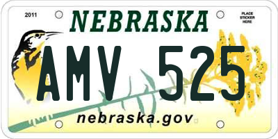 NE license plate AMV525