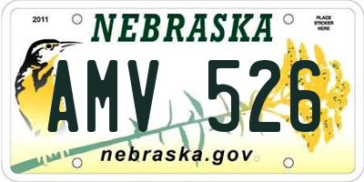 NE license plate AMV526