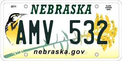 NE license plate AMV532