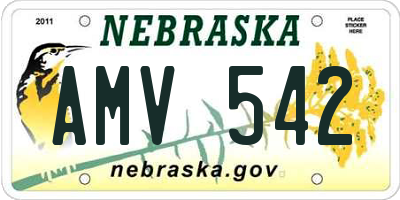 NE license plate AMV542