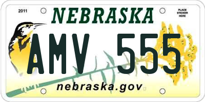 NE license plate AMV555