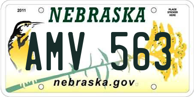 NE license plate AMV563