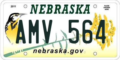 NE license plate AMV564