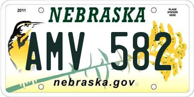 NE license plate AMV582