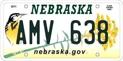 NE license plate AMV638
