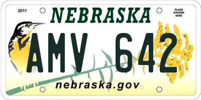 NE license plate AMV642