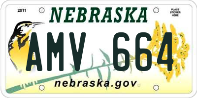 NE license plate AMV664